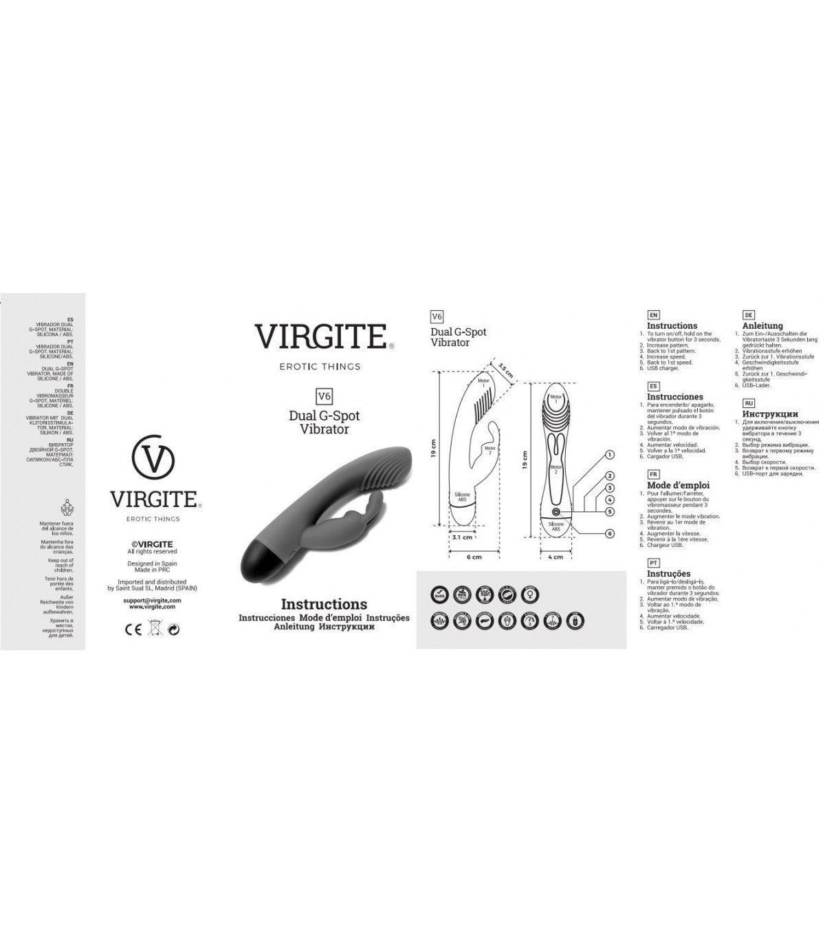 VIBRADOR RECARGABLE V6 VIOLETA