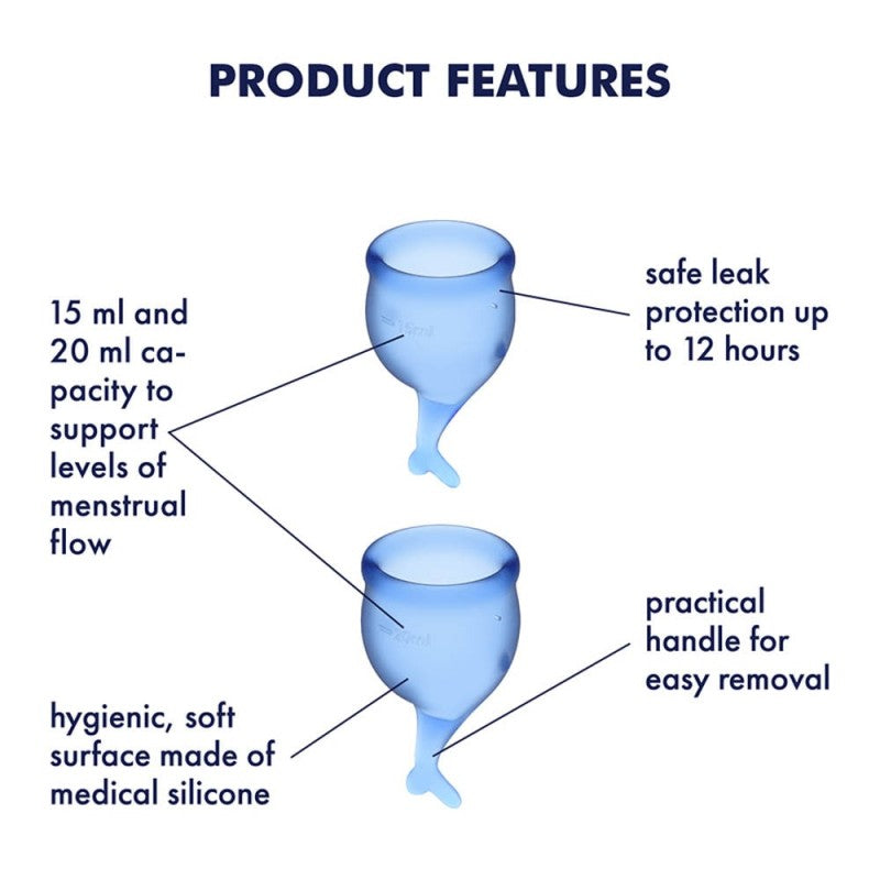 Satisfyer - Feel Secure Copa Menstrual - Azul