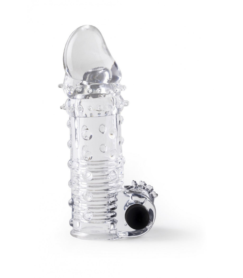 FUNDA REALISTA PARA PENE S11 TRANSPARENTE 15'5 CM CON VIBRACIÓN