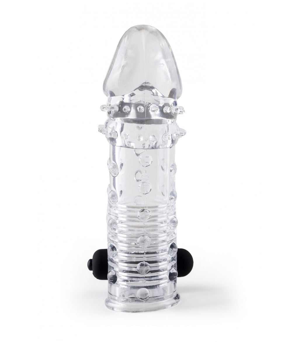 FUNDA REALISTA PARA PENE S11 TRANSPARENTE 15'5 CM CON VIBRACIÓN