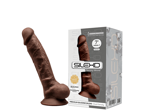Silexd - Dildo de Silicona Premium Mod. 1 7" - Marrón