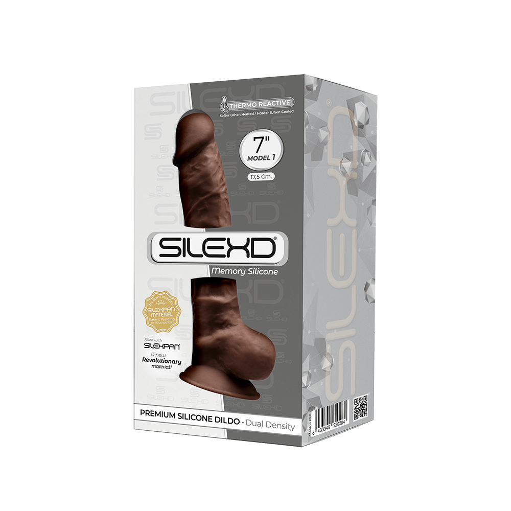Silexd - Dildo de Silicona Premium Mod. 1 7" - Marrón