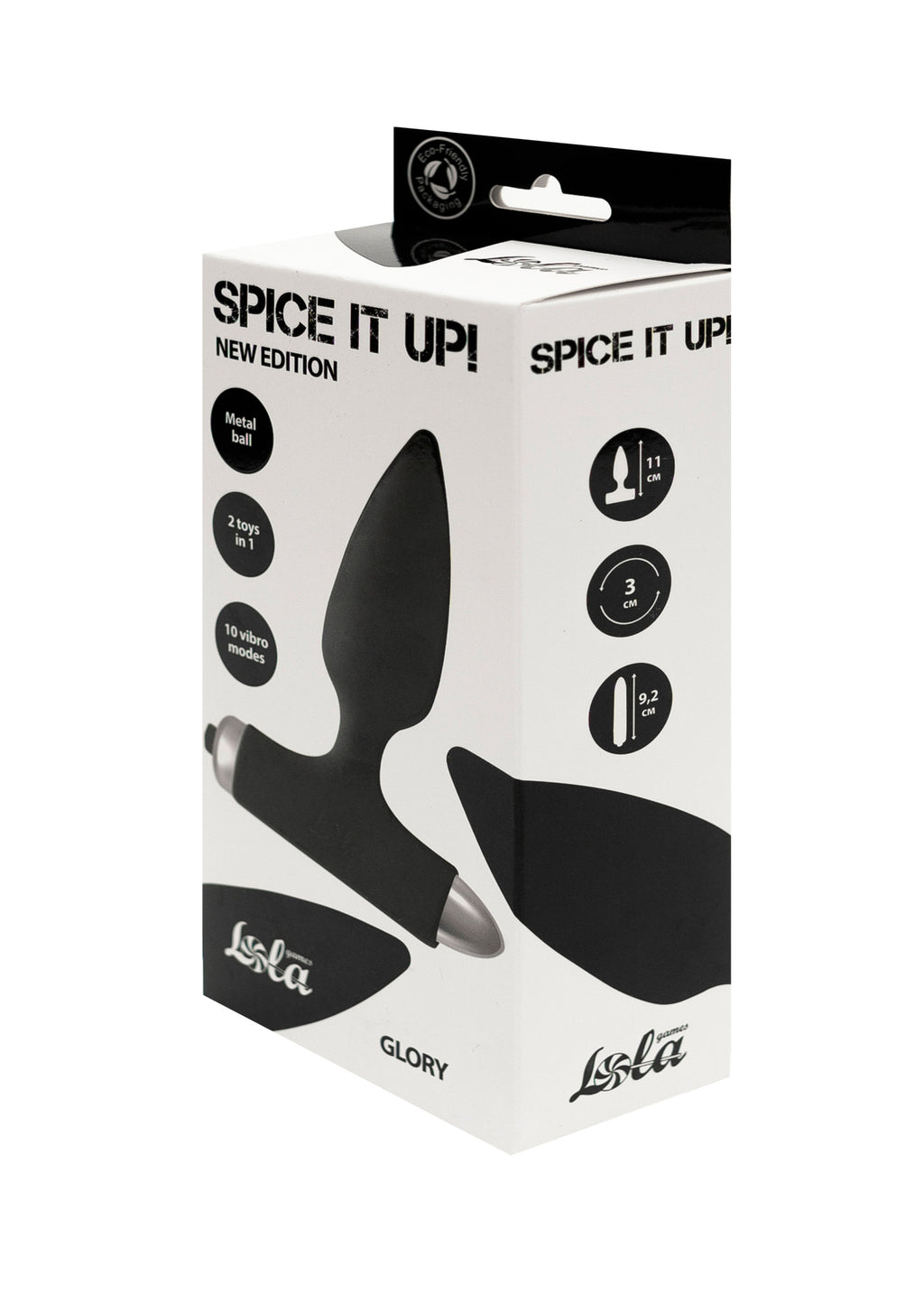 Lola Games - Plug Anal Vibrante con Bola Metálica Glory - Negro