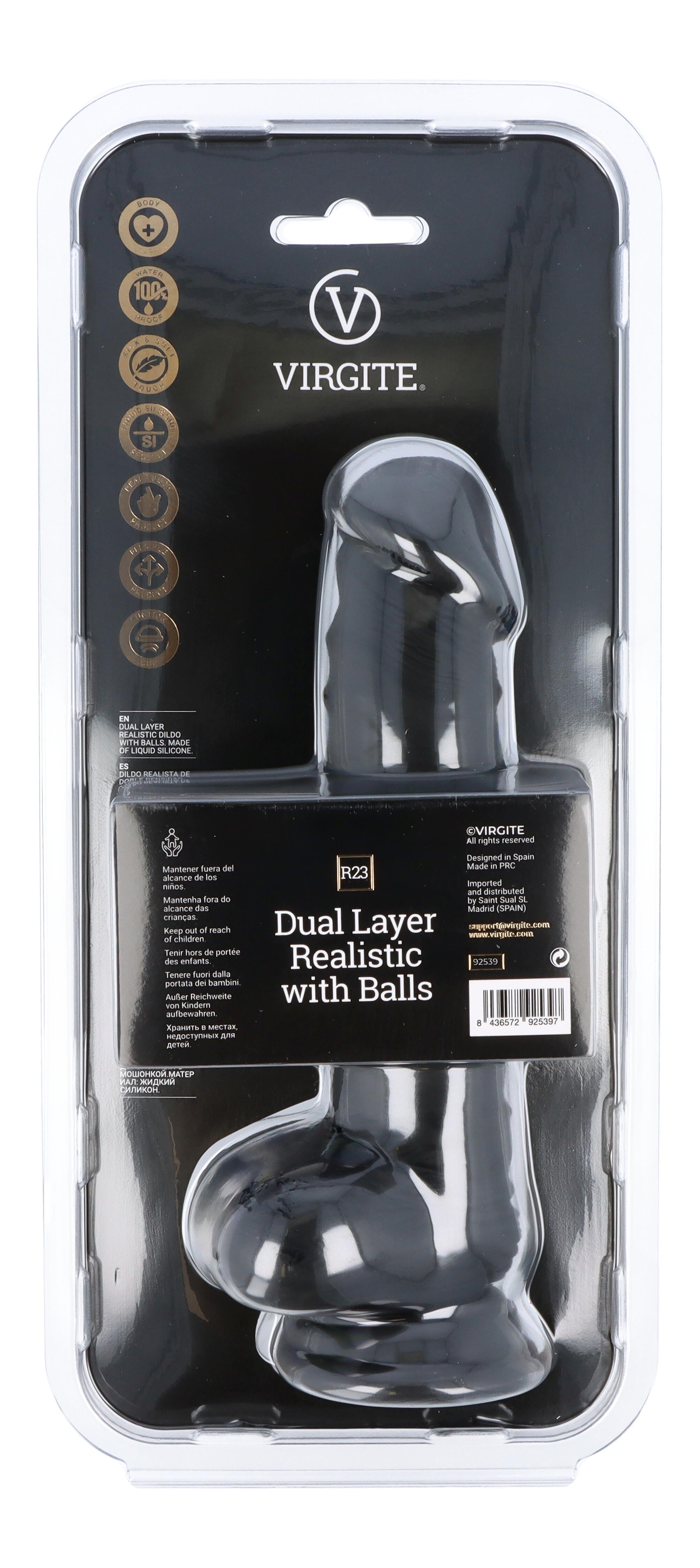 DOBLE CAPA REALISTA 20CM CON BOLAS R23 NEGRO