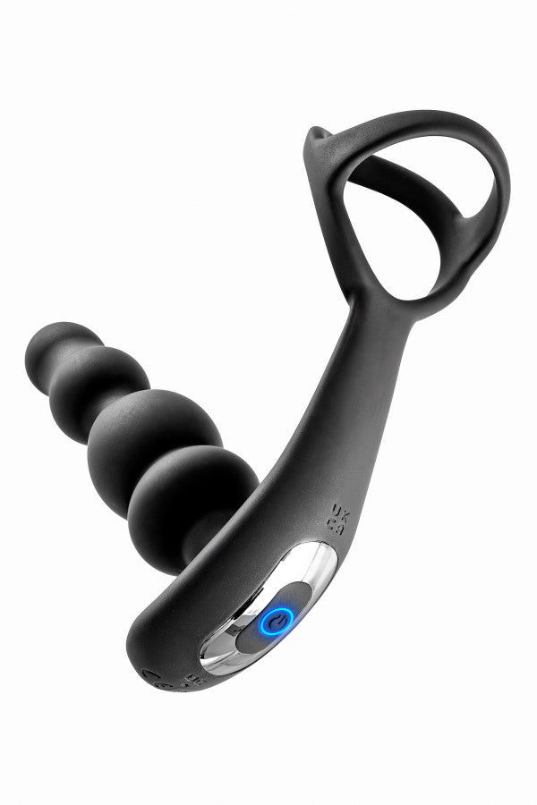 Blue Junker - Estimulador prostático rotatorio con doble anillo para pene