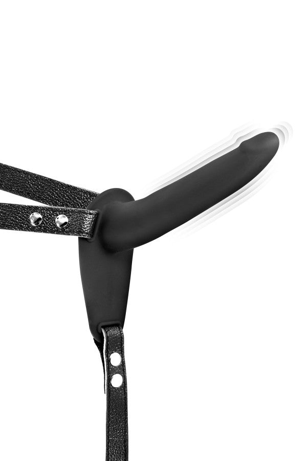 Fetish Tentation - Arnés vibrador con dildo 15,5 cm - Negro