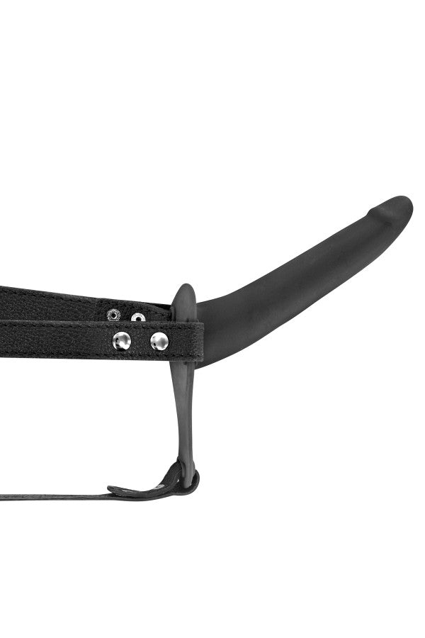 Fetish Tentation - Arnés vibrador con dildo 15,5 cm - Negro