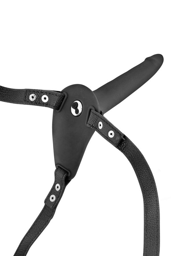Fetish Tentation - Arnés vibrador con dildo 15,5 cm - Negro