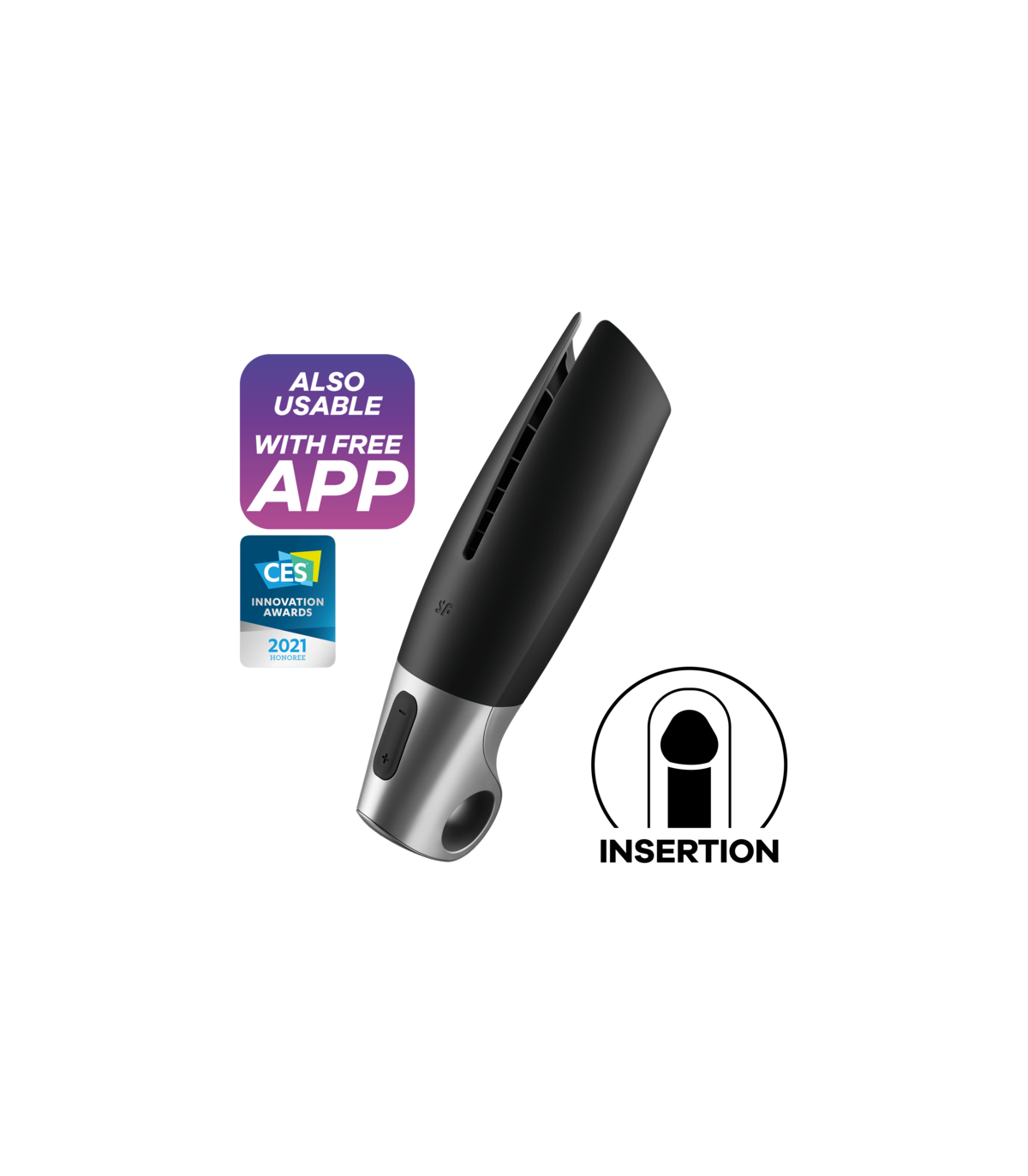 Satisfyer - Masturbador Power - Controlado por aplicación - Negro