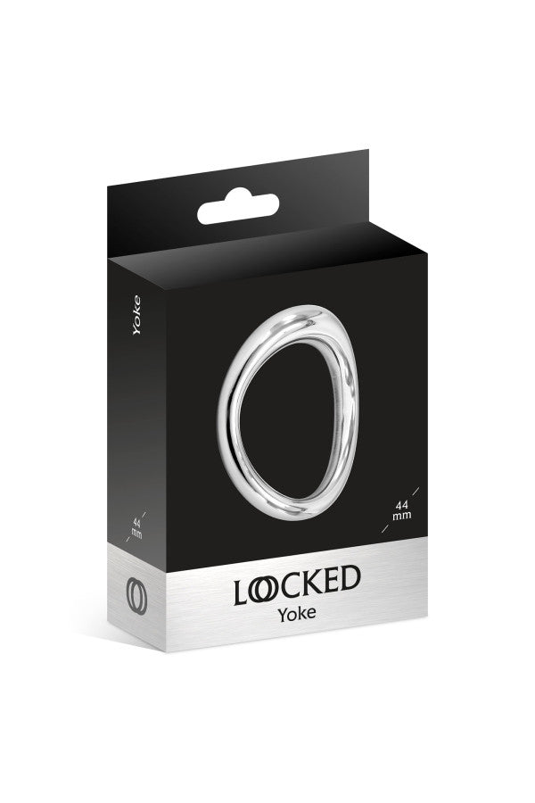 Locked - Anillo para el pene de metal de forma ergonómica de 4,40 cm - Yoke