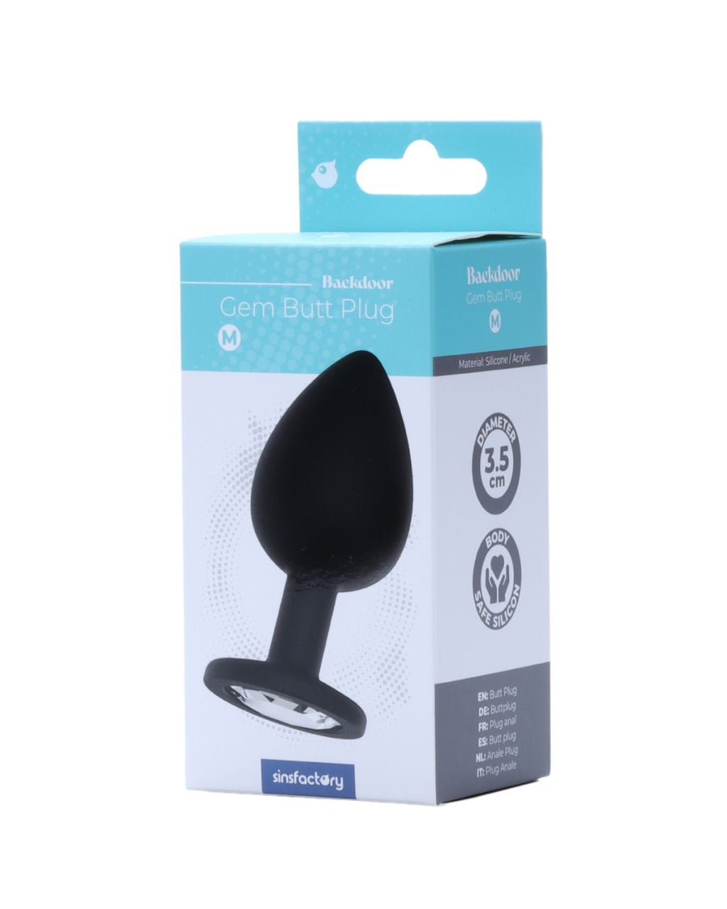 SinsFactory - Vibrador anal de gema - M - Negro