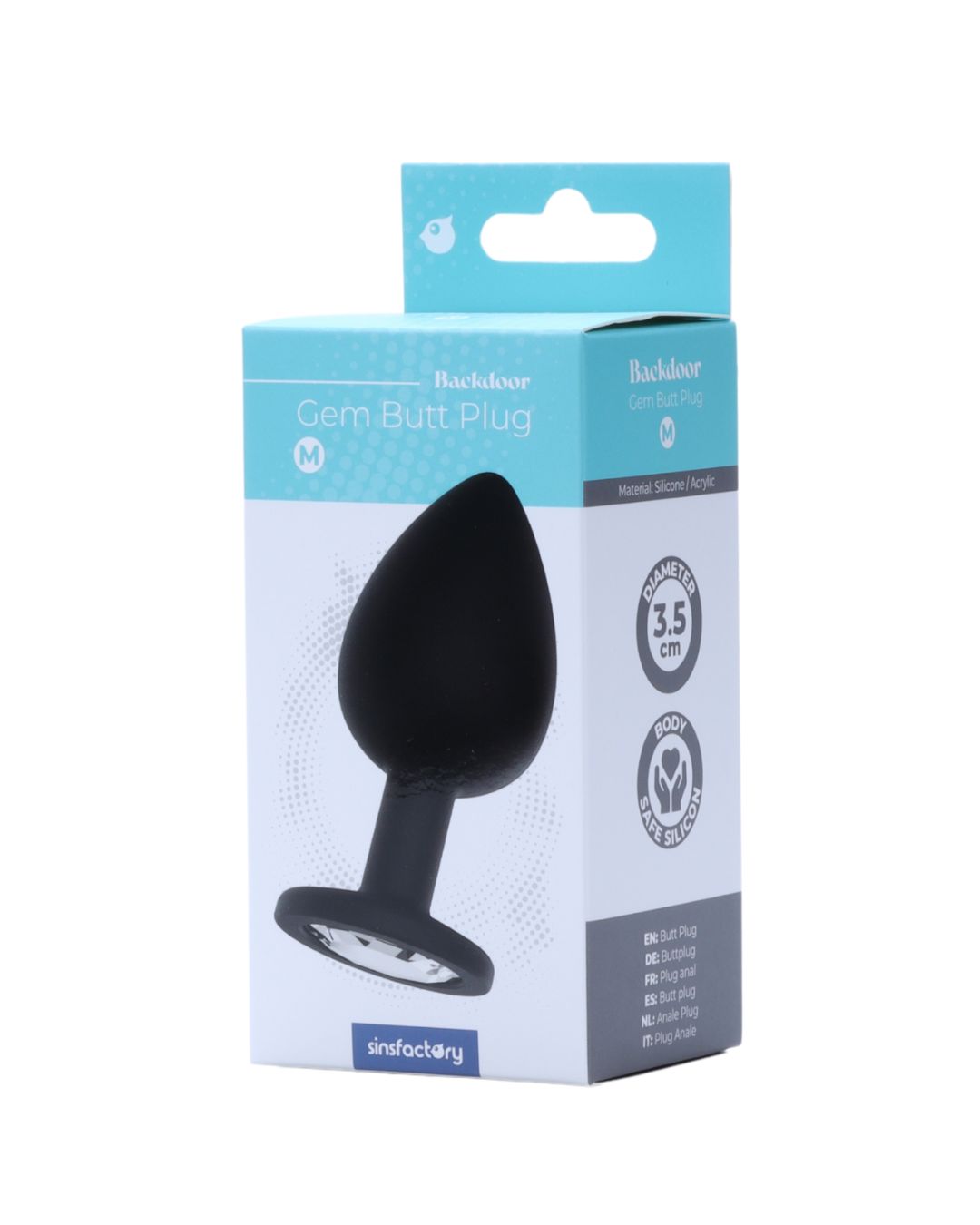 SinsFactory - Vibrador anal de gema - M - Negro