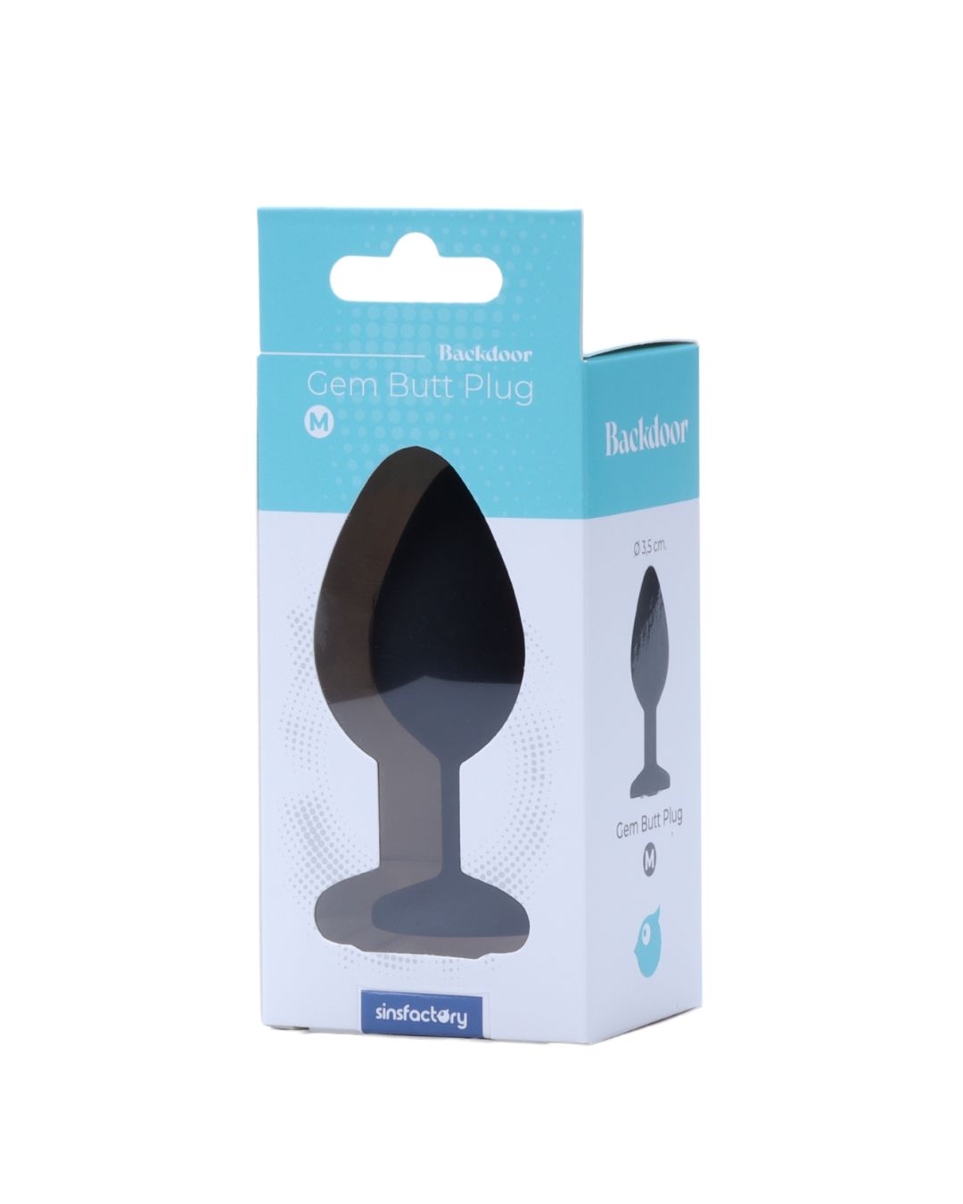 SinsFactory - Vibrador anal de gema - M - Negro