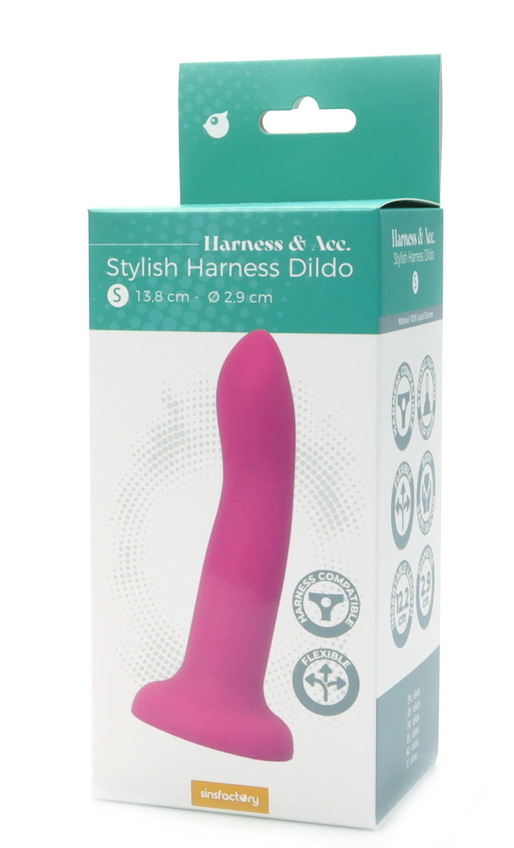 SinsFactory - Arnés con dildo elegante de 13,5 cm - S