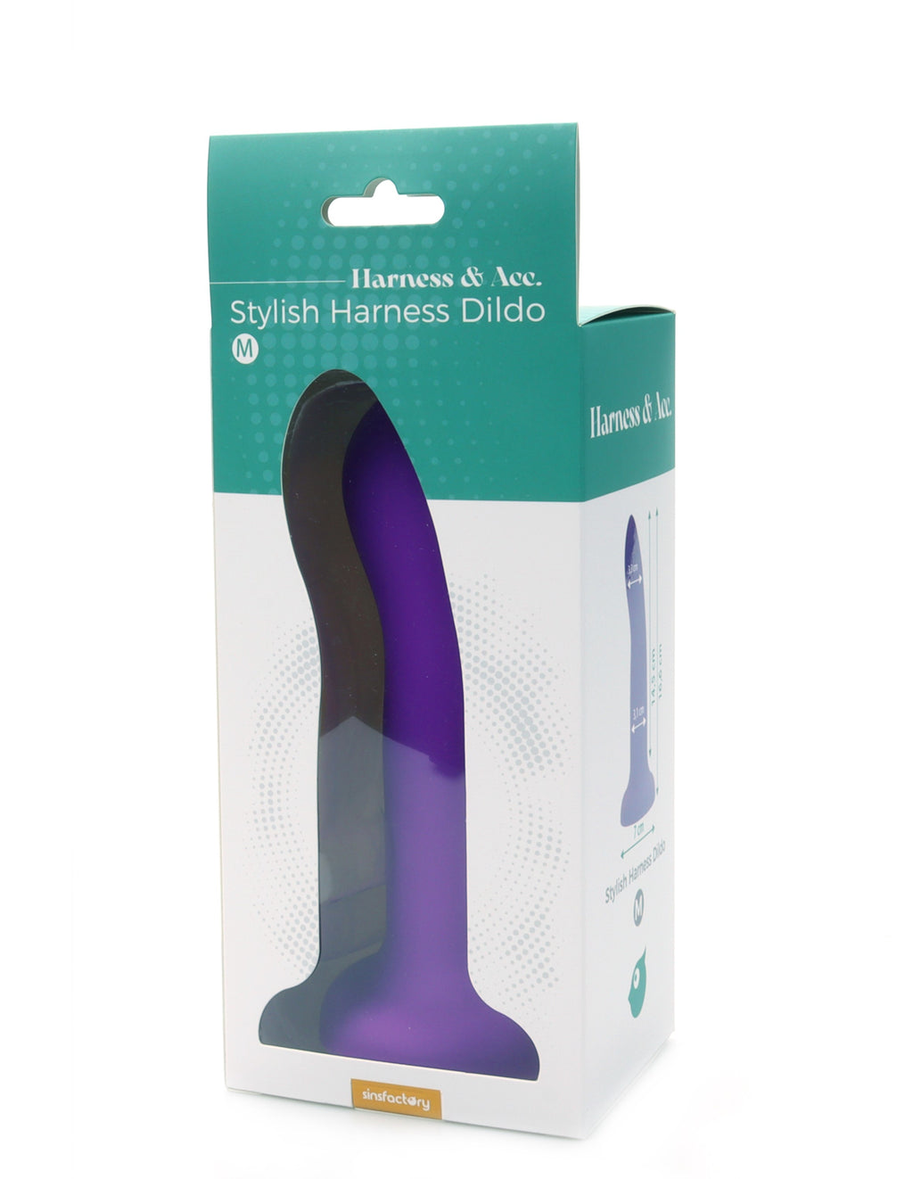 SinsFactory - Arnés con dildo elegante de 17 cm - M