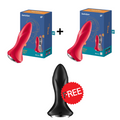 PROMOCIÓN 2+1 Tester de Regalo - Satisfyer - Rotator Plug 1+ Controlado por App - Rojo