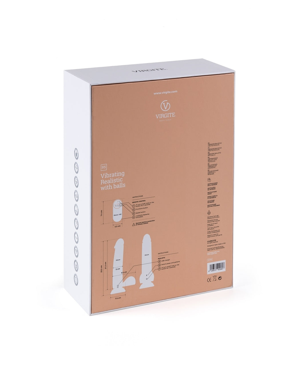 VIBRADOR REALISTA R5" 21CM CON CONTROL REMOTO"
