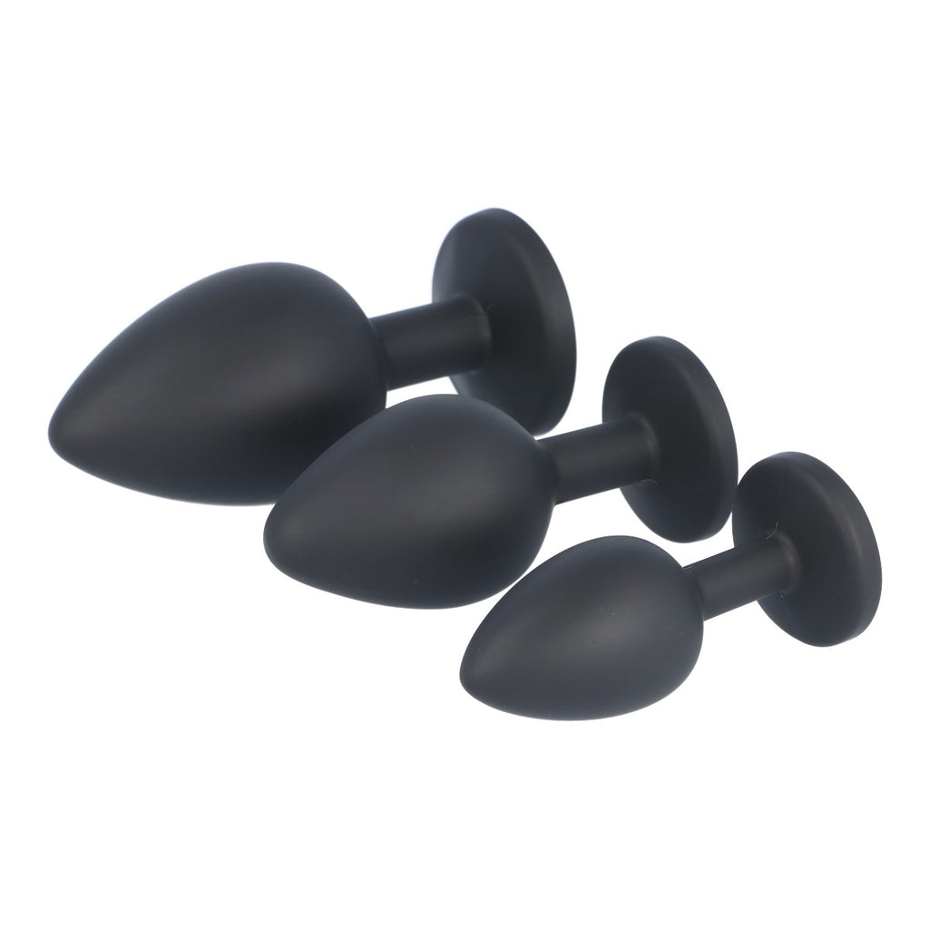 JUEGO DE TAPONES X3 E13 SILICONA NEGRO-RUBÍ