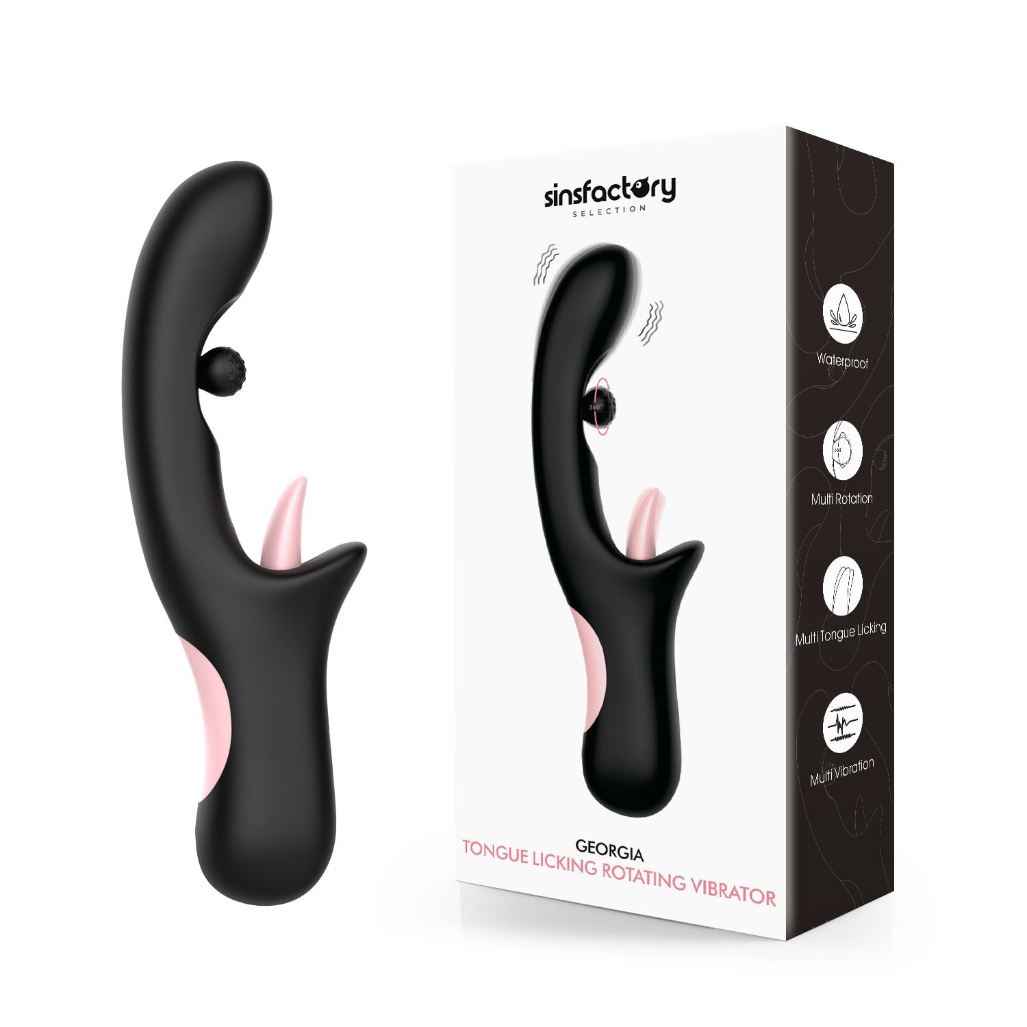 SinsFactory Selection - Vibrador Rotatorio Chupador de Lengua 3 en 1 - Georgia