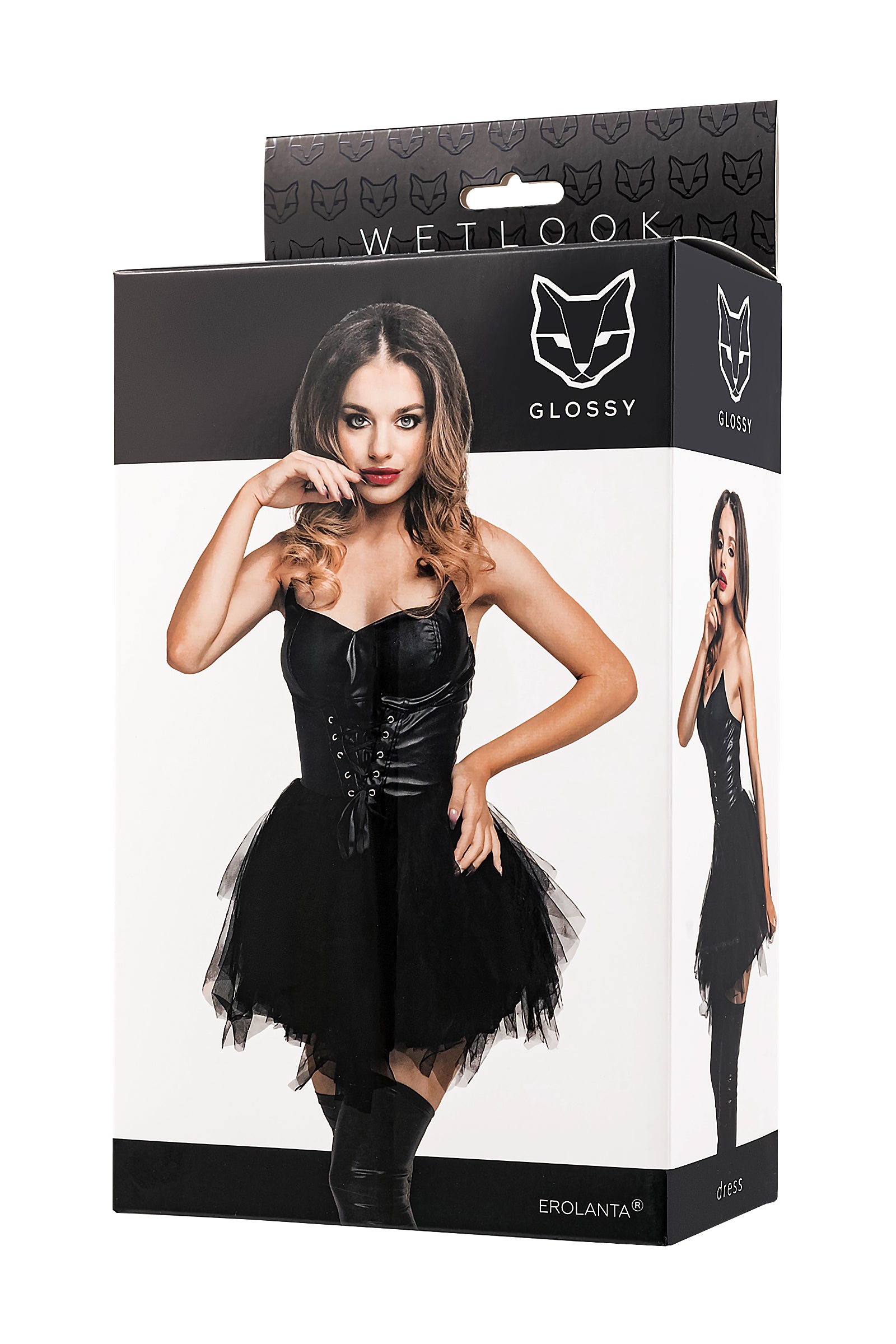 Glossy - Vestido de polipiel con falda de tul - Elisia