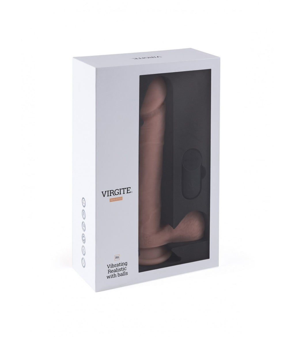 VIBRADOR REALISTA R6" 24,5 CM CON MANDO A DISTANCIA"