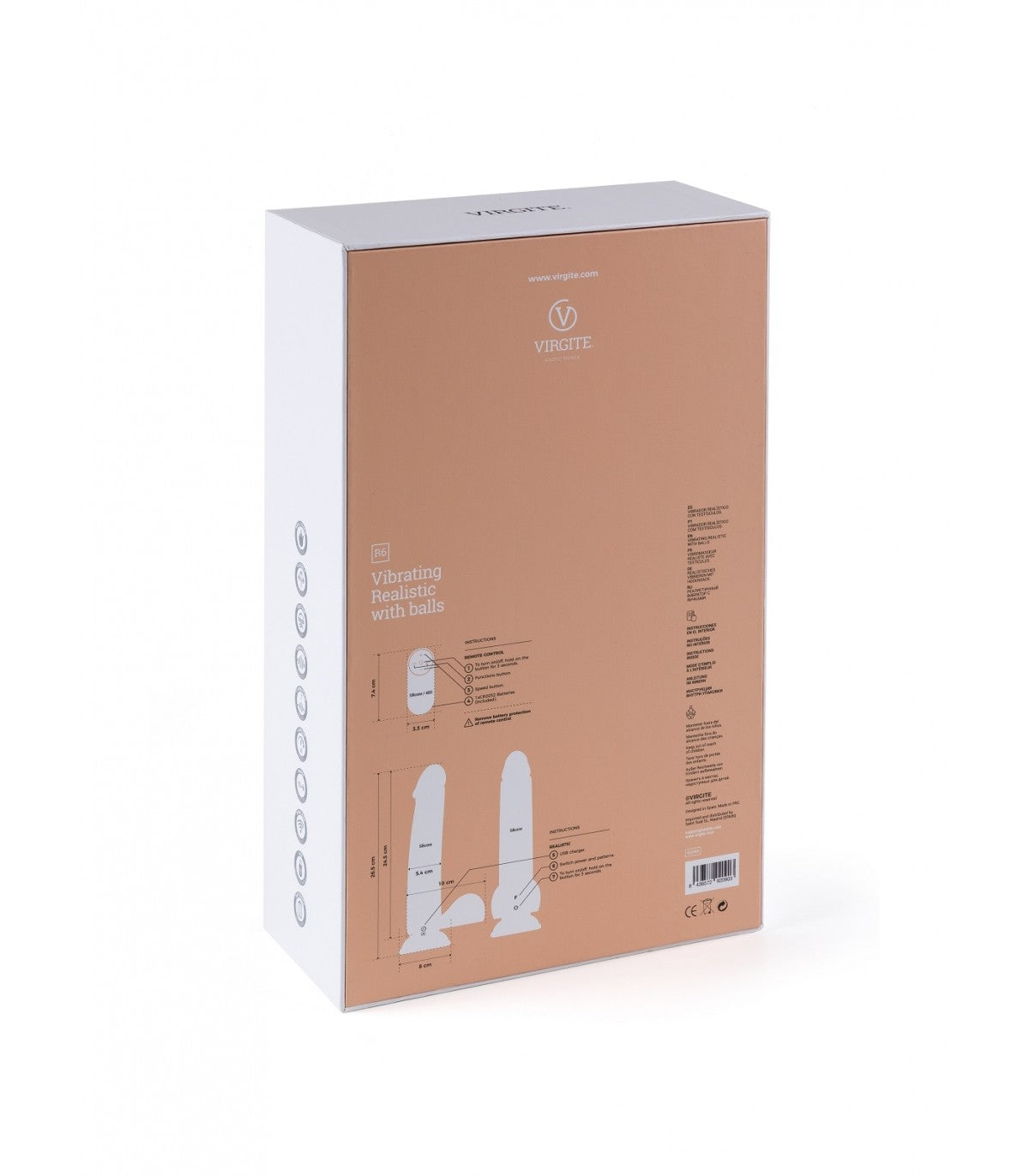 VIBRADOR REALISTA R6" 24,5 CM CON MANDO A DISTANCIA"