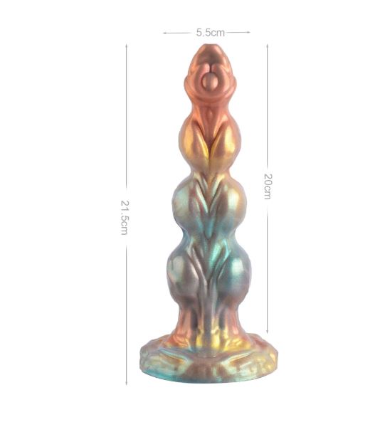 VSC Novedad - Dildo de Silicona Multicolor con Purpurina - Dominator