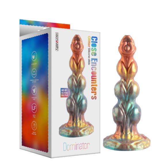 VSC Novedad - Dildo de Silicona Multicolor con Purpurina - Dominator