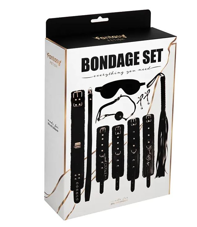 Fantasy Fetish - Set BDSM de 8 piezas - Negro