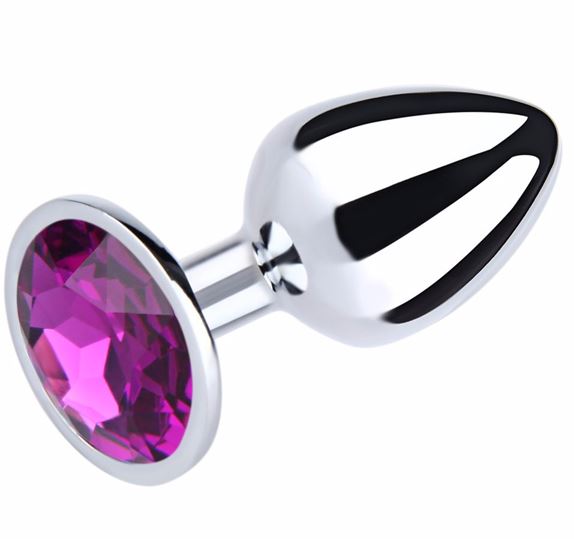 Fantasy Toys - Plug de aluminio con joya violeta - S