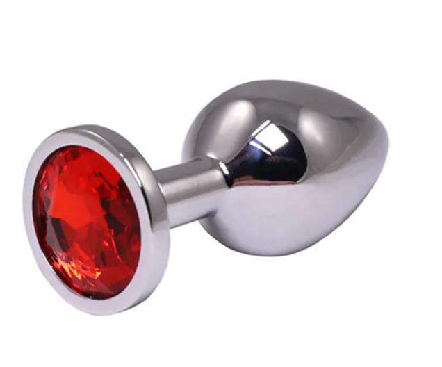 Fantasy Toys - Plug de aluminio con joya roja - M