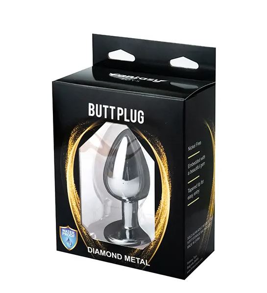 Fantasy Toys - Plug Anal de Metal con Joya Roja - L