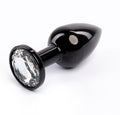 Fantasy Toys - Plug de Metal Negro con Gema Plateada - S