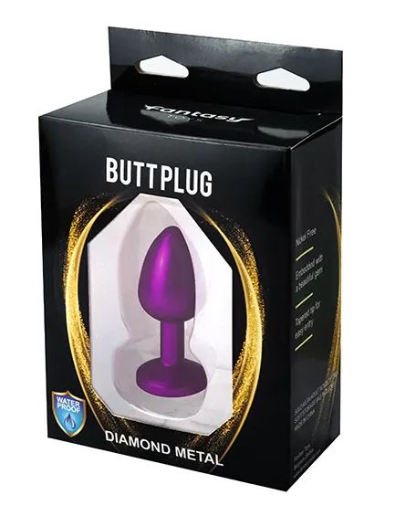 Fantasy Toys - Plug de metal violeta con gema de plata - S