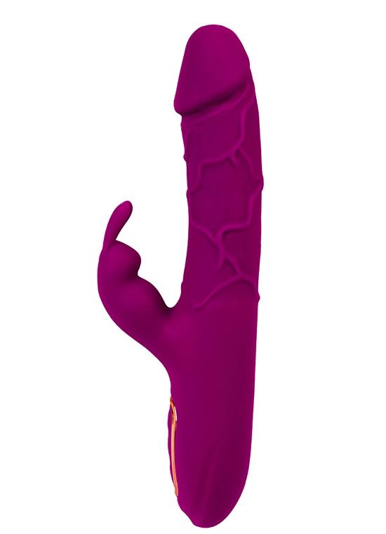 Fantasy Toys - Vibrador Rabbit Realista Calentable - Morado - Helios