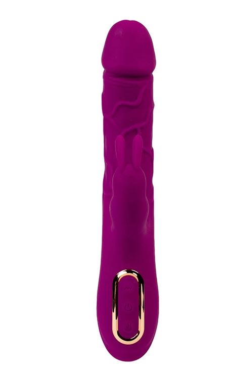 Fantasy Toys - Vibrador Rabbit Realista Calentable - Morado - Helios