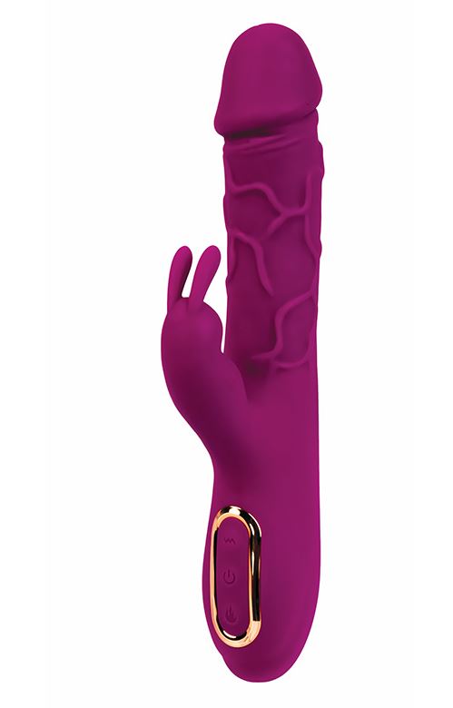 Fantasy Toys - Vibrador Rabbit Realista Calentable - Morado - Helios