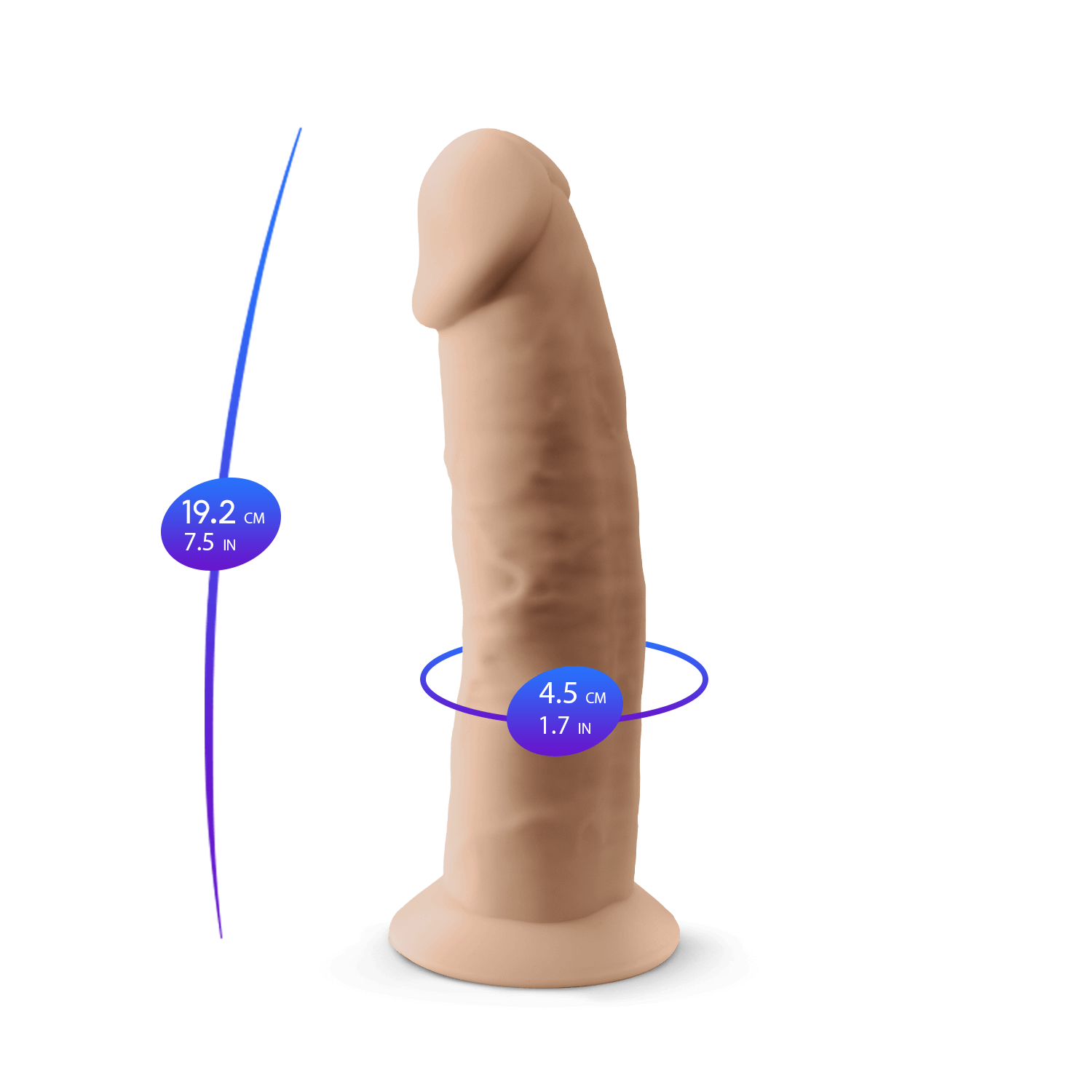 Silexd - Dildo Premium de Silicona Mod.2 7.5'' - Color Carne