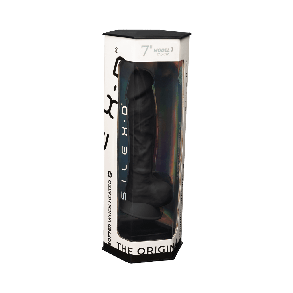 Silexd - Dildo de silicona premium Mod.1 7'' - Negro