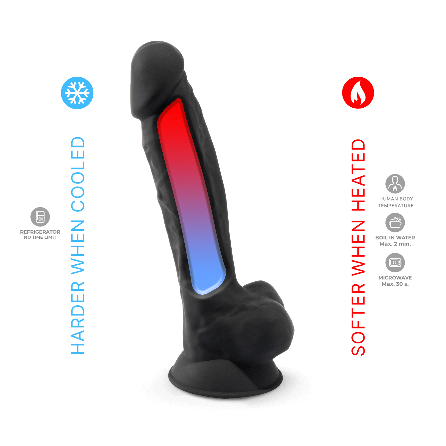 Silexd - Dildo de silicona premium Mod.1 7'' - Negro