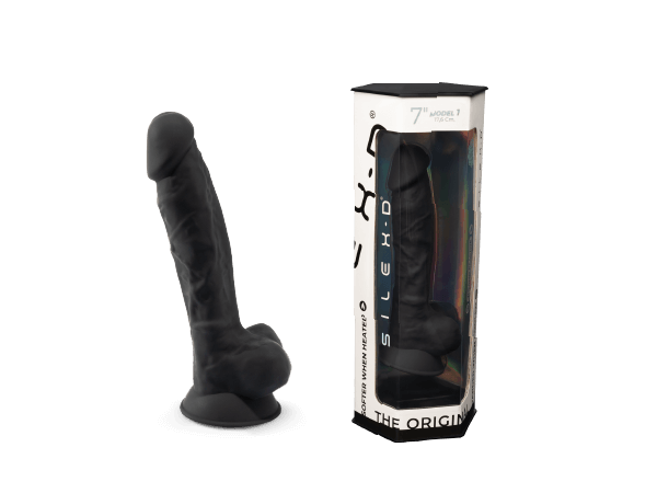 Silexd - Dildo de silicona premium Mod.1 7'' - Negro