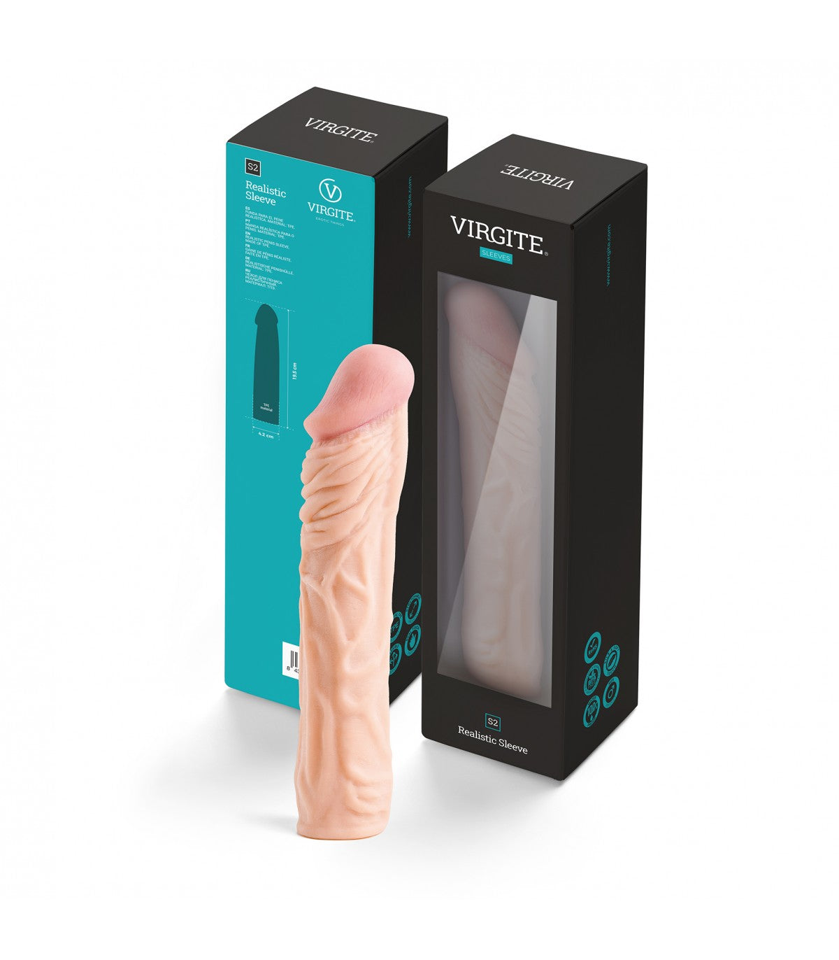 VAINA REALISTA PARA PENE S2 FLESH 19,5 CM