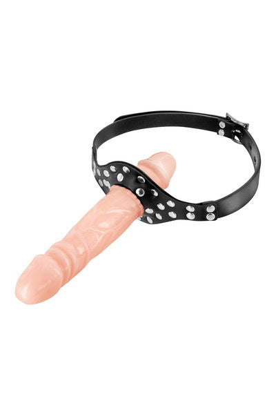 Fetish Tentation - Mordaza de bola con doble dildo - Color carne