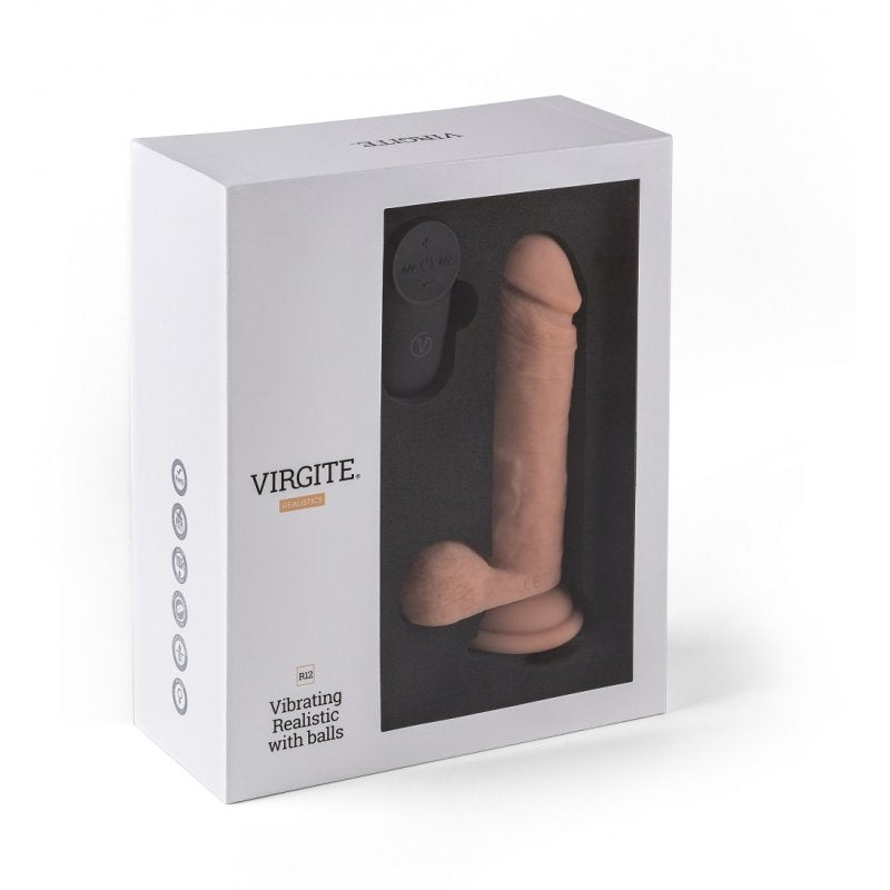 VIBRADOR REALISTA R12" CARNE 14,4 CM CON MANDO A DISTANCIA"