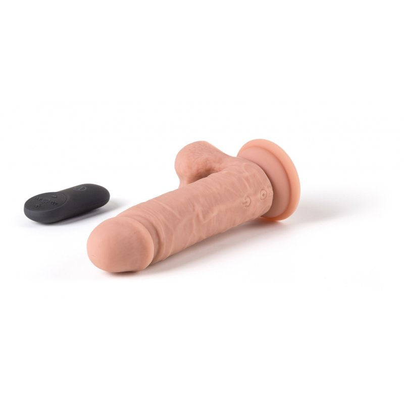 VIBRADOR REALISTA R12" CARNE 14,4 CM CON MANDO A DISTANCIA"
