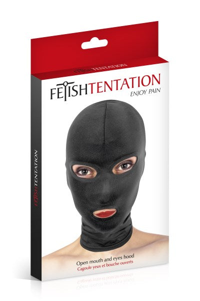 Fetish Tentation - Capucha con Apertura para Boca y Ojos - Negro