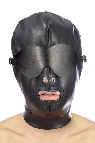 Fetish Tentation - Mascarilla con Correa y Venda Ojos Extraíble - Negro