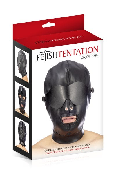 Fetish Tentation - Mascarilla con Correa y Venda Ojos Extraíble - Negro