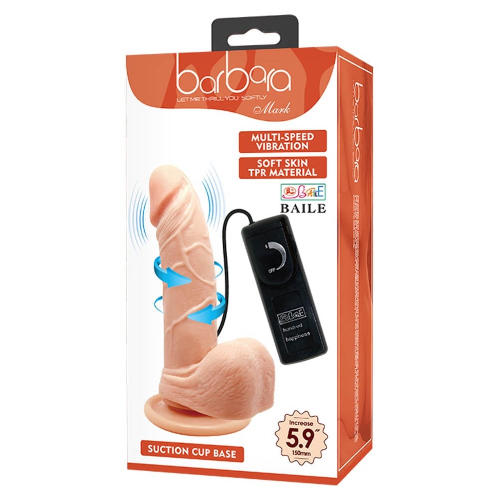 Dildo vibrador multivelocidad Barbara Mark 6,3"