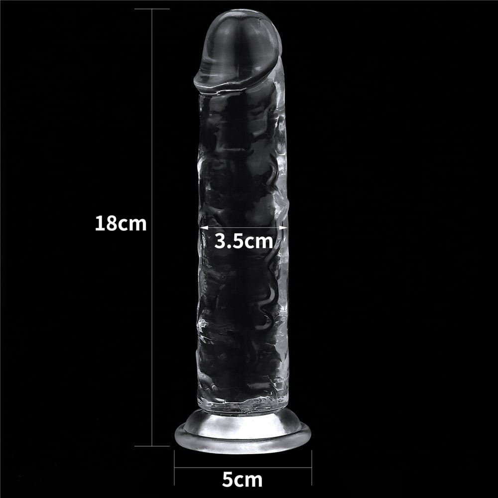 Dildo transparente impecable de 7,0''